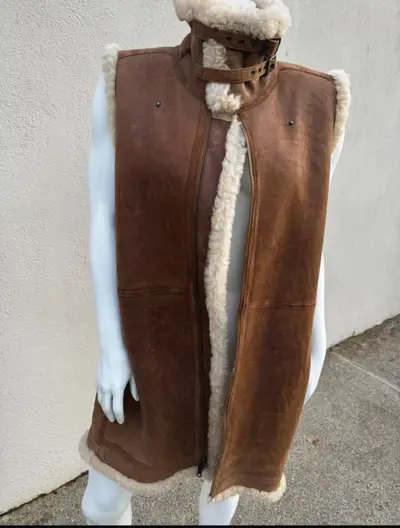 Polo Ralph Lauren Shearling Gilet Vest Xl Real Sheepskin Rrp €1699 Bnwt