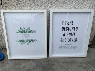 Large White Photo Frames – 2 Piece Set (40x50cm)